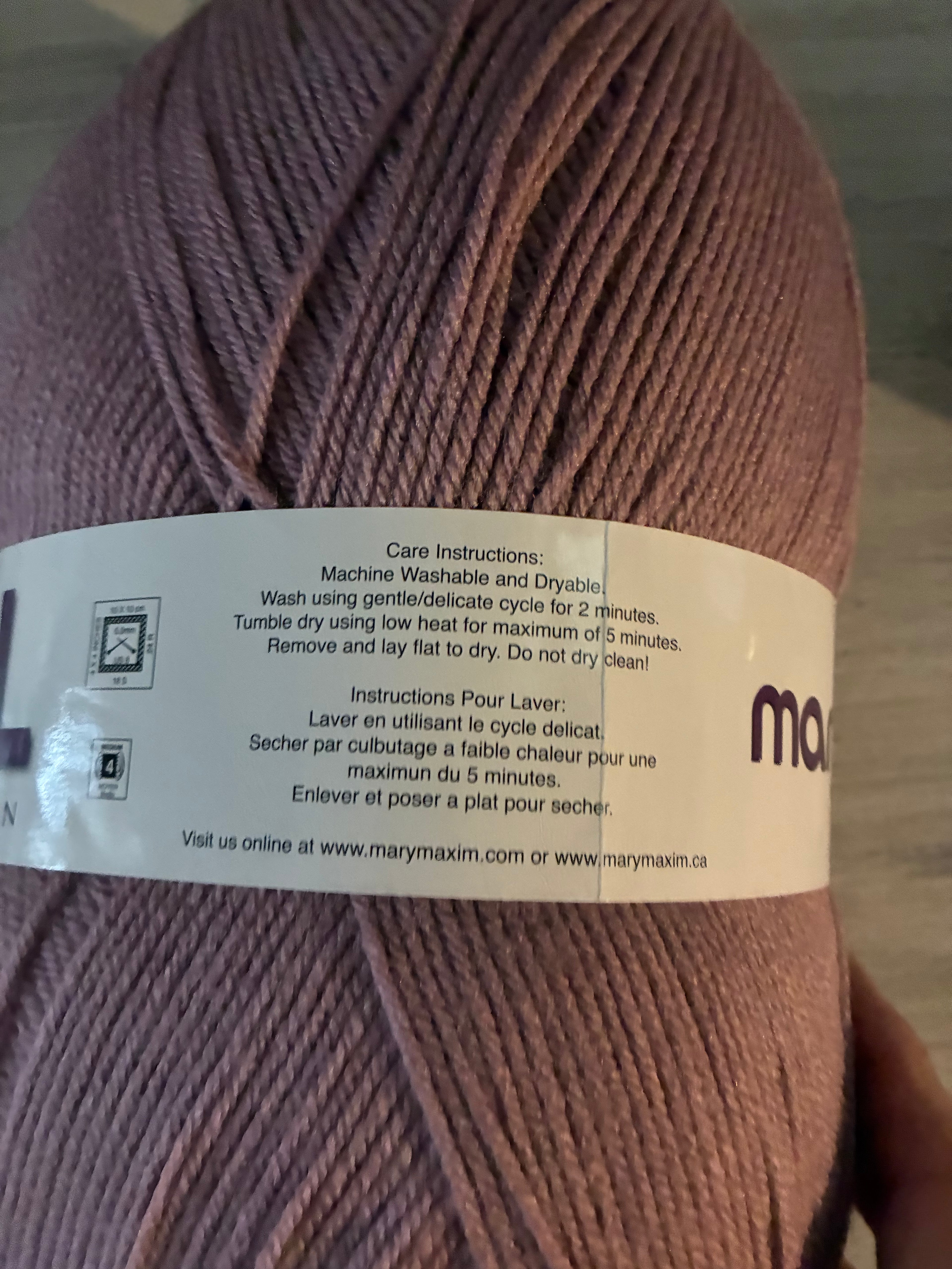 Mary Maxim Big Ball Acrylic Yarn – Deep Blush (Shade 459008)